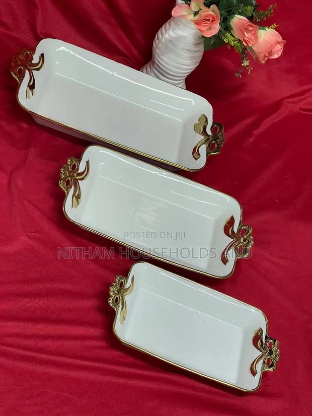 Classy Tray Set Price in Kenya – 3pcs Ceramic Serving Tray Set