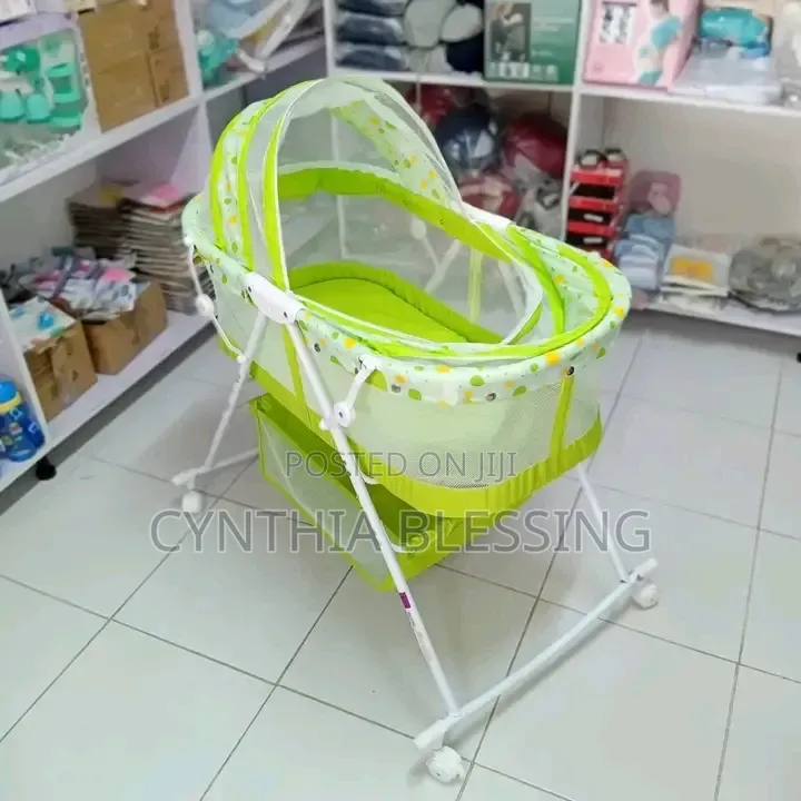 Portable Bassinet: Foldable With Net and Wheels