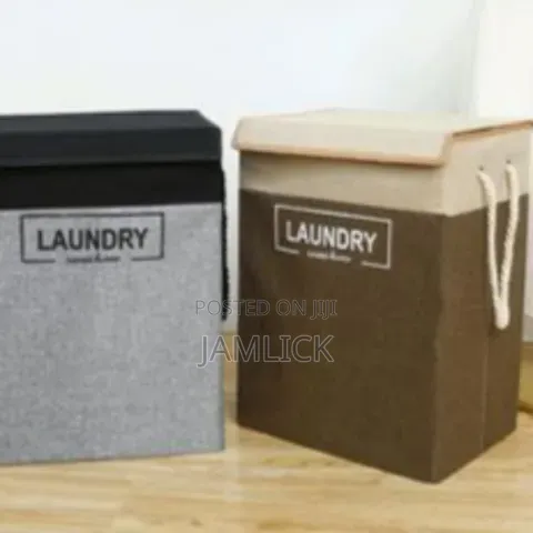 Jute Rope Foldable 70l Laundry Basket With Lid - Hk