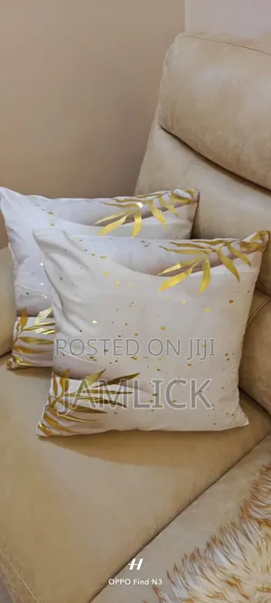 5pcs Gold Print Throw Pillow Cases Set - Cd