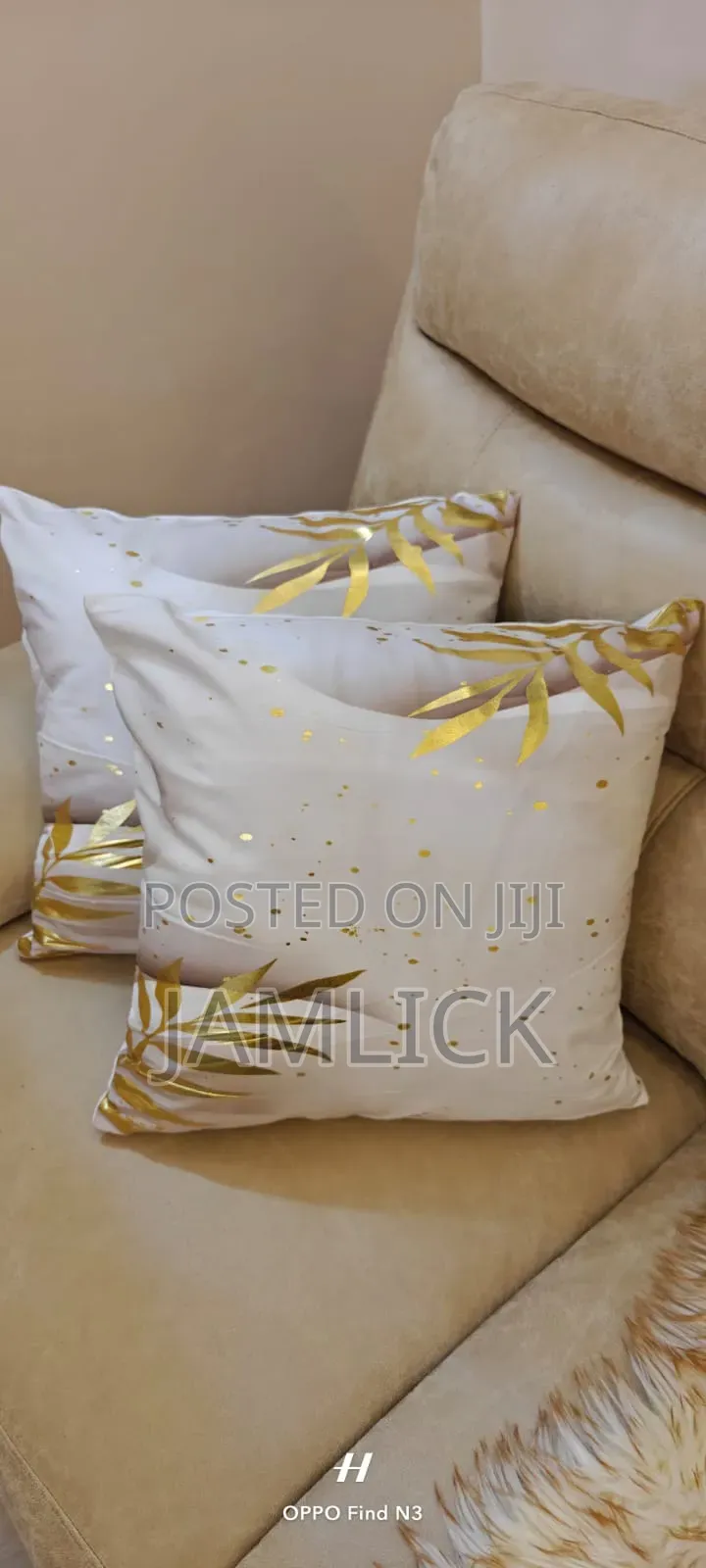 5pcs Gold Print Throw Pillow Cases Set - Cd