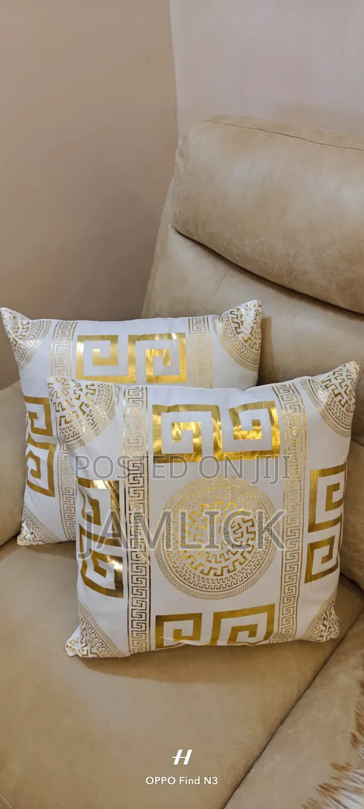 5pcs Gold Print Throw Pillow Cases Set - Cd