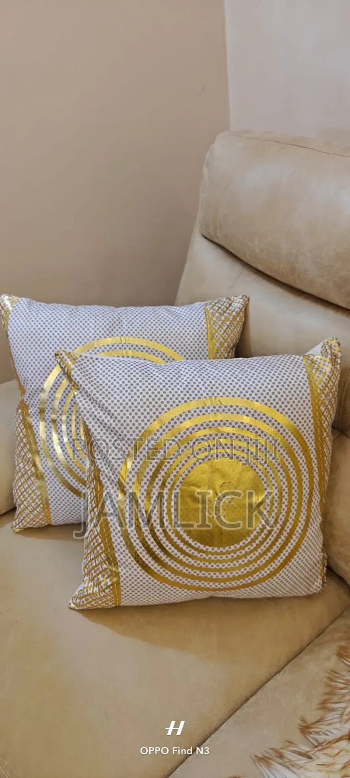 5pcs Gold Print Throw Pillow Cases Set - Cd