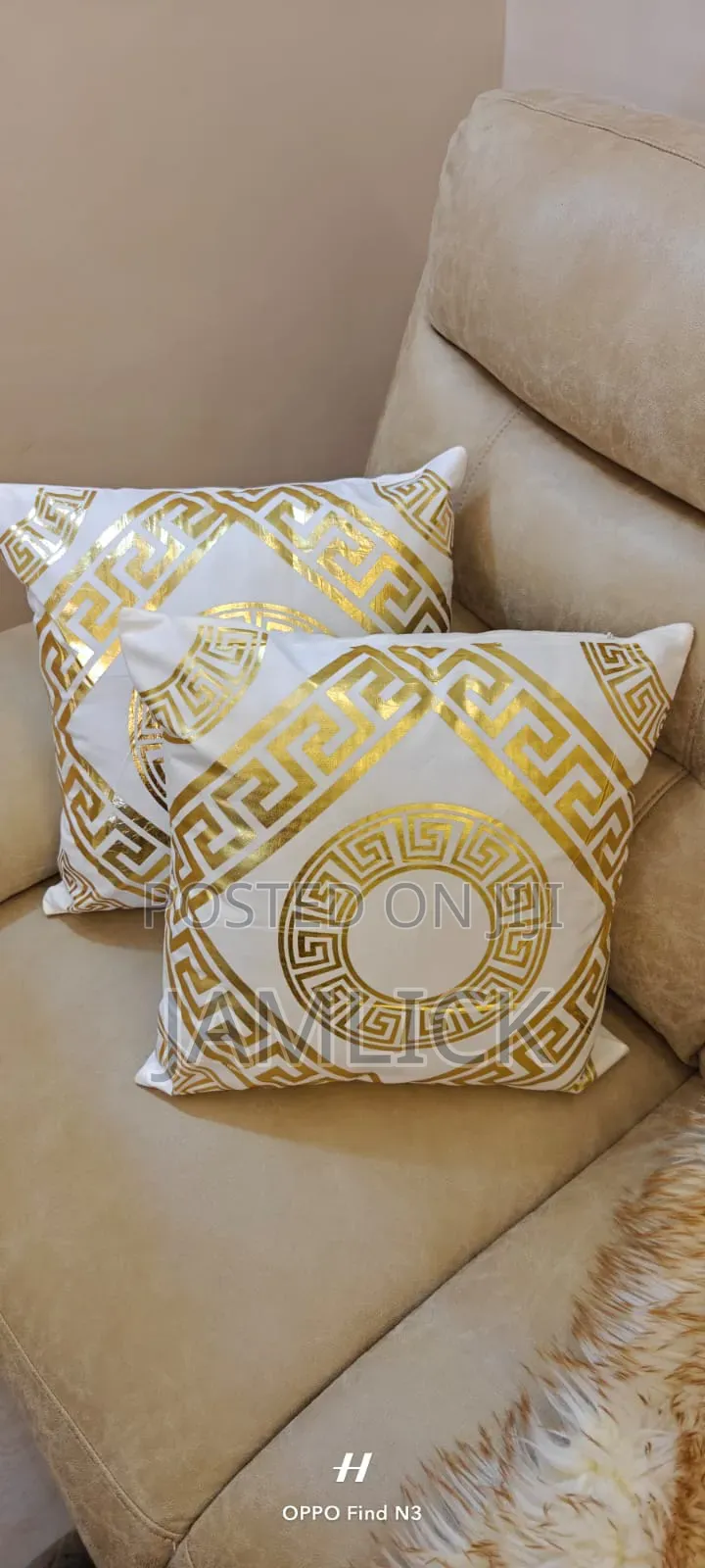 5pcs Gold Print Throw Pillow Cases Set - Cd