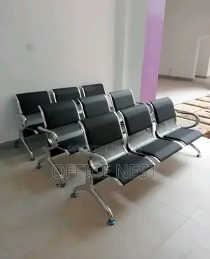 Modern 3 Seater Leather Waiting Bench