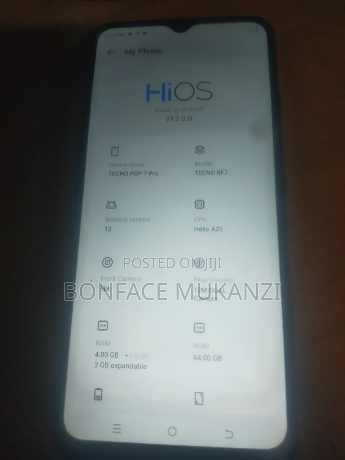 Tecno Pop 7 Pro 64 GB Black