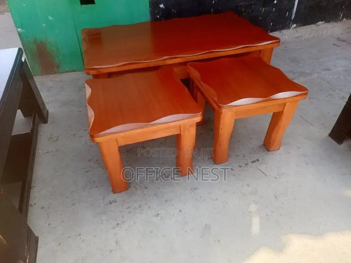 Quality Mahogany Coffee Table With Side Stool