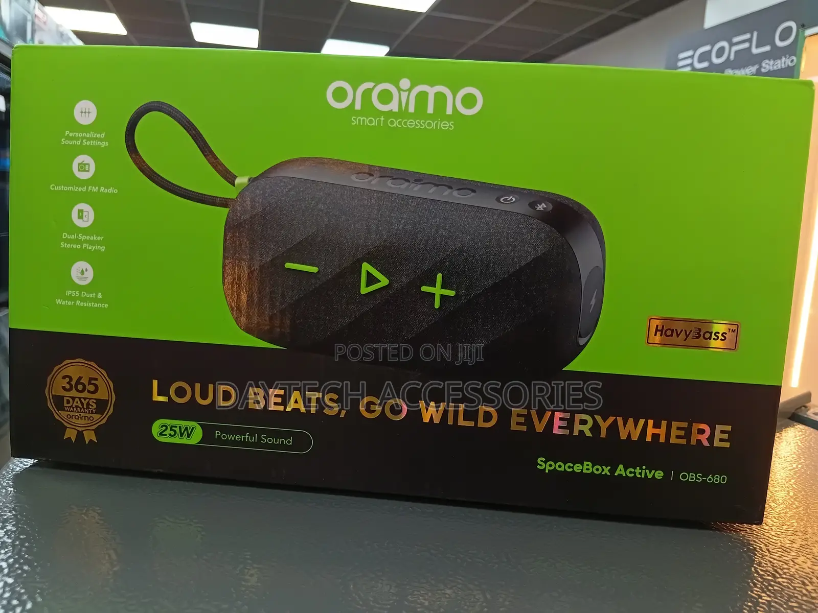 Oraimo Spacebox Active 25w Powerful Sound Wireless Bluetooth Speaker.