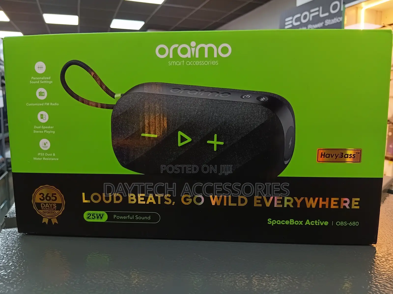 Oraimo Spacebox Active 25w Powerful Sound Wireless Bluetooth Speaker.
