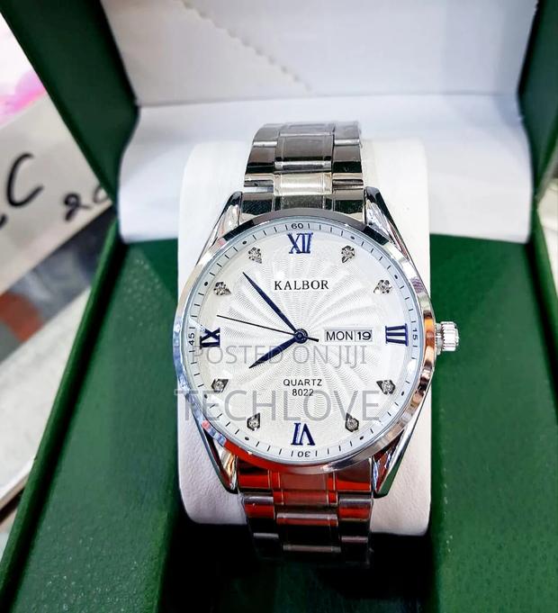 Kalbor Metallic Quartz Watch With Day and Date Display