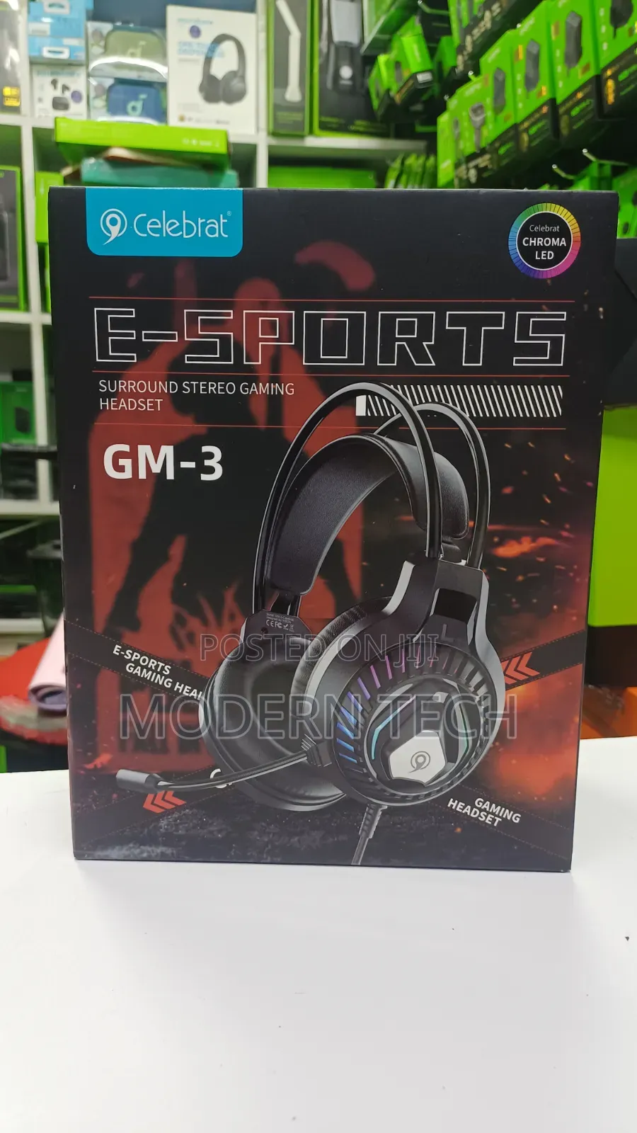 Celebrat Gm-3 Led Gaming Headset With Mic – Stereo Wired Headphones