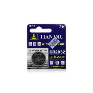 Tianqiu Cr2032 Lithium Coin Cell Battery 5-Pack 3v 210mah