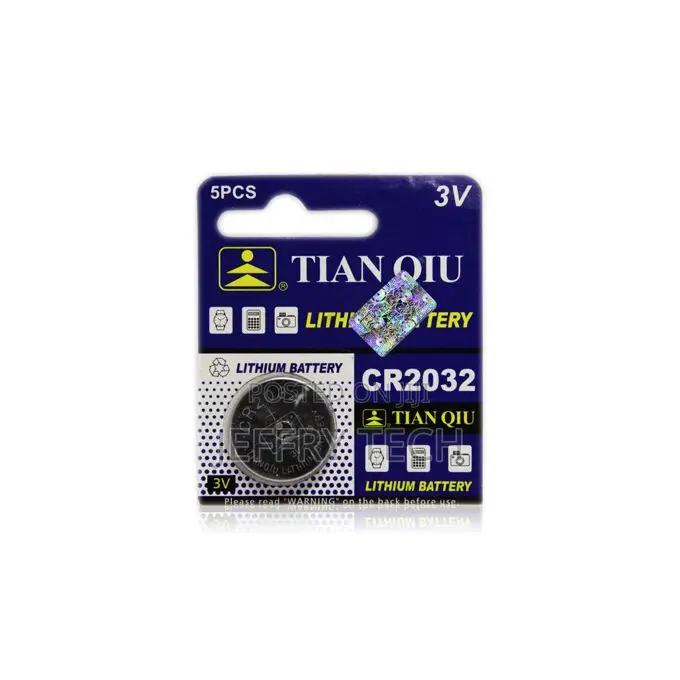 Tianqiu Cr2032 Lithium Coin Cell Battery 5-Pack 3v 210mah