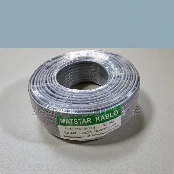 Corrosion Resistant 1.5mm 90m Twin With Earth Flat Cable