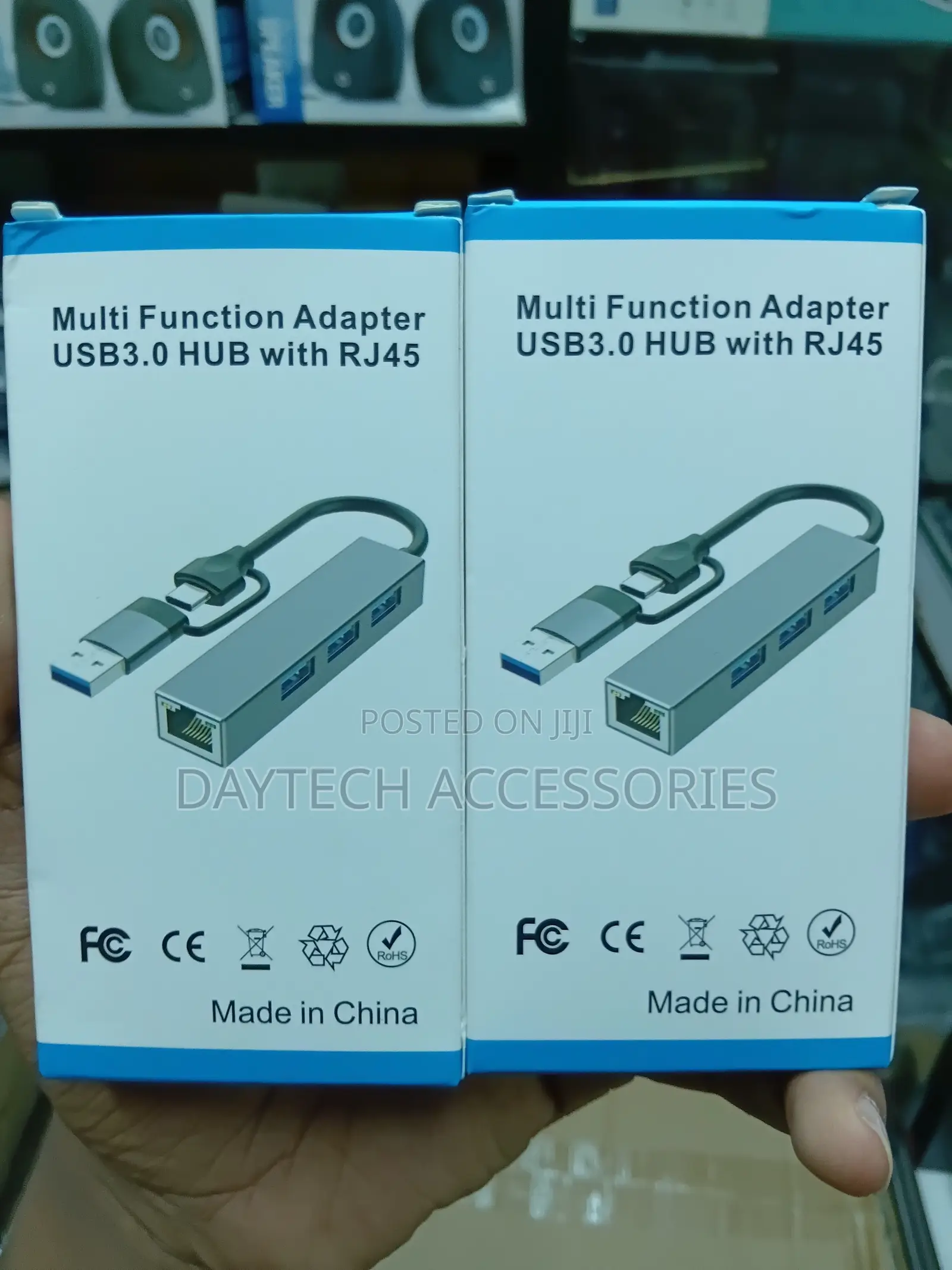 Usb/Type-C to Lan Rj45 Ethernet Adapter With 3 Port Usb Hub