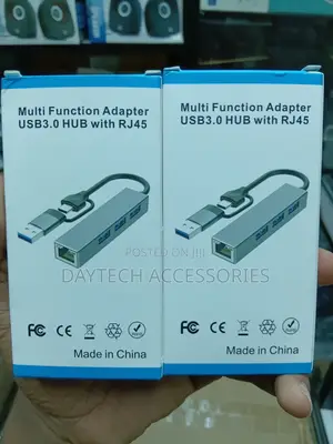 Usb/Type-C to Lan Rj45 Ethernet Adapter With 3 Port Usb Hub