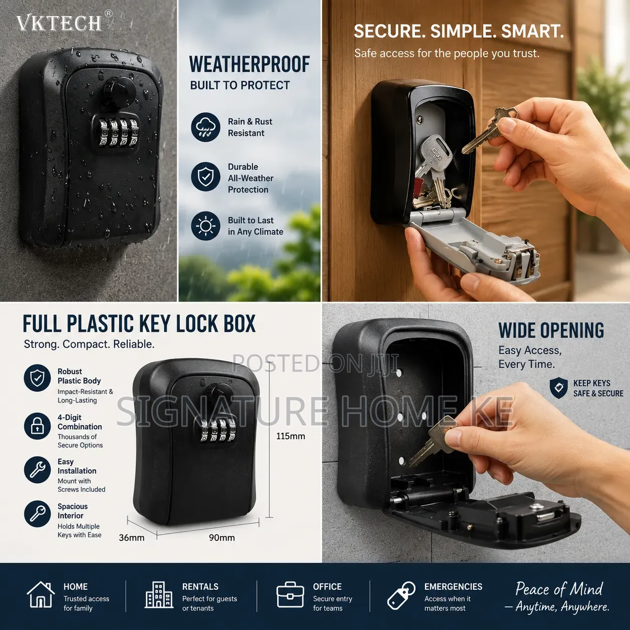 Wall Mounted Password Key Safe Box