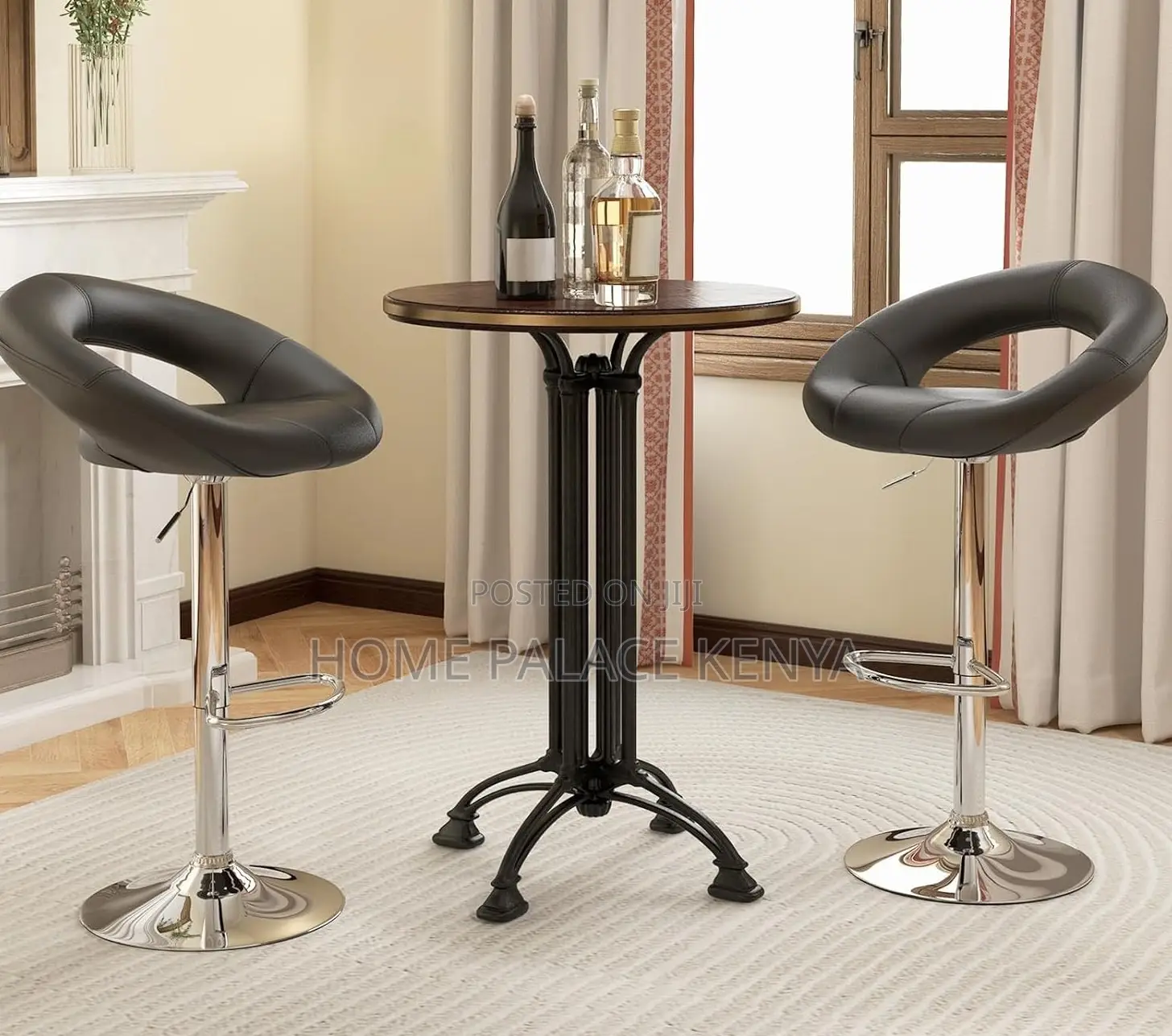 Bar Stool: Moon Shape Vintage High Bar Chair