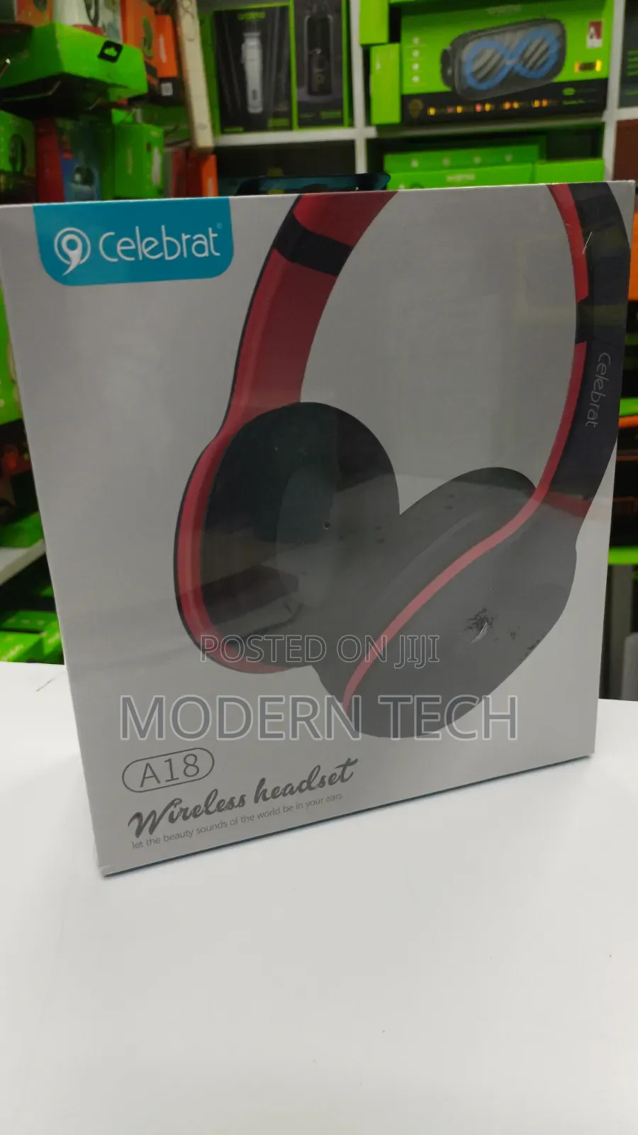 Celebrat A18 Wireless Headphones – Extra Bass, Built-in Mic, Black