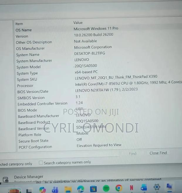 Laptop Lenovo ThinkPad X390 16GB Intel Core 7 SSD 512GB - thumbnail 4