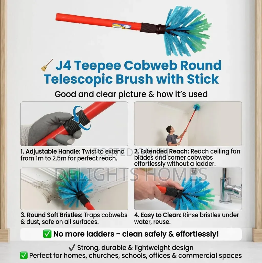 J4 Teepee Cobweb Round Telescopic Brush With Stick_b