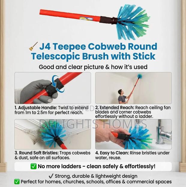 J4 Teepee Cobweb Round Telescopic Brush With Stick_b