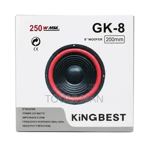 Kingbest Gk-8 8" Car Speaker 250w Audio Woofer 8 Ohm Midrange Bass