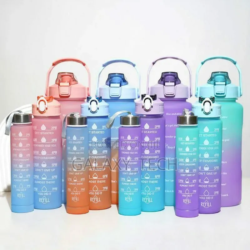 Motivational Water Bottles 3pcs Set(Capacity 2000ml, 900ml and 500ml)