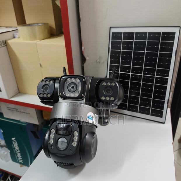 Triple Lens 4g Solar Powered PTZ Surveillance Security Camera - thumbnail 2