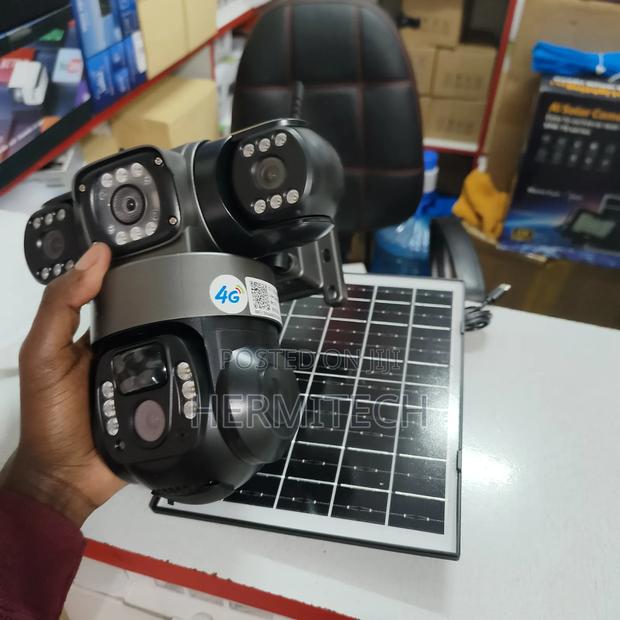 Solar Powered PTZ Triple Lens 4g Cameras for Outdoor Use