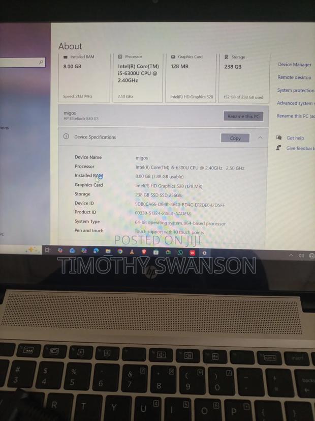 Laptop HP EliteBook 840 G3 8GB Intel Core i5 SSD 256GB - main view