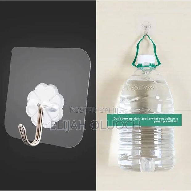 10pcs Strong Transparent Hooks Color: - thumbnail 2