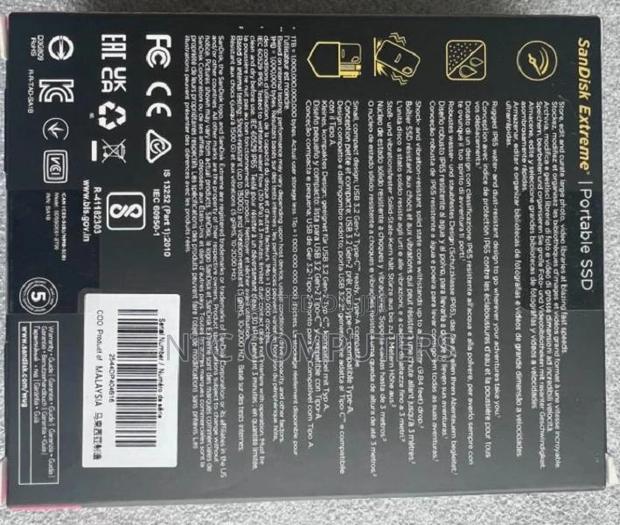 Sandisk Extreme 2tb Portable SSD- 1050mb/S Read ,1000mb/S Write Speeds - thumbnail 2