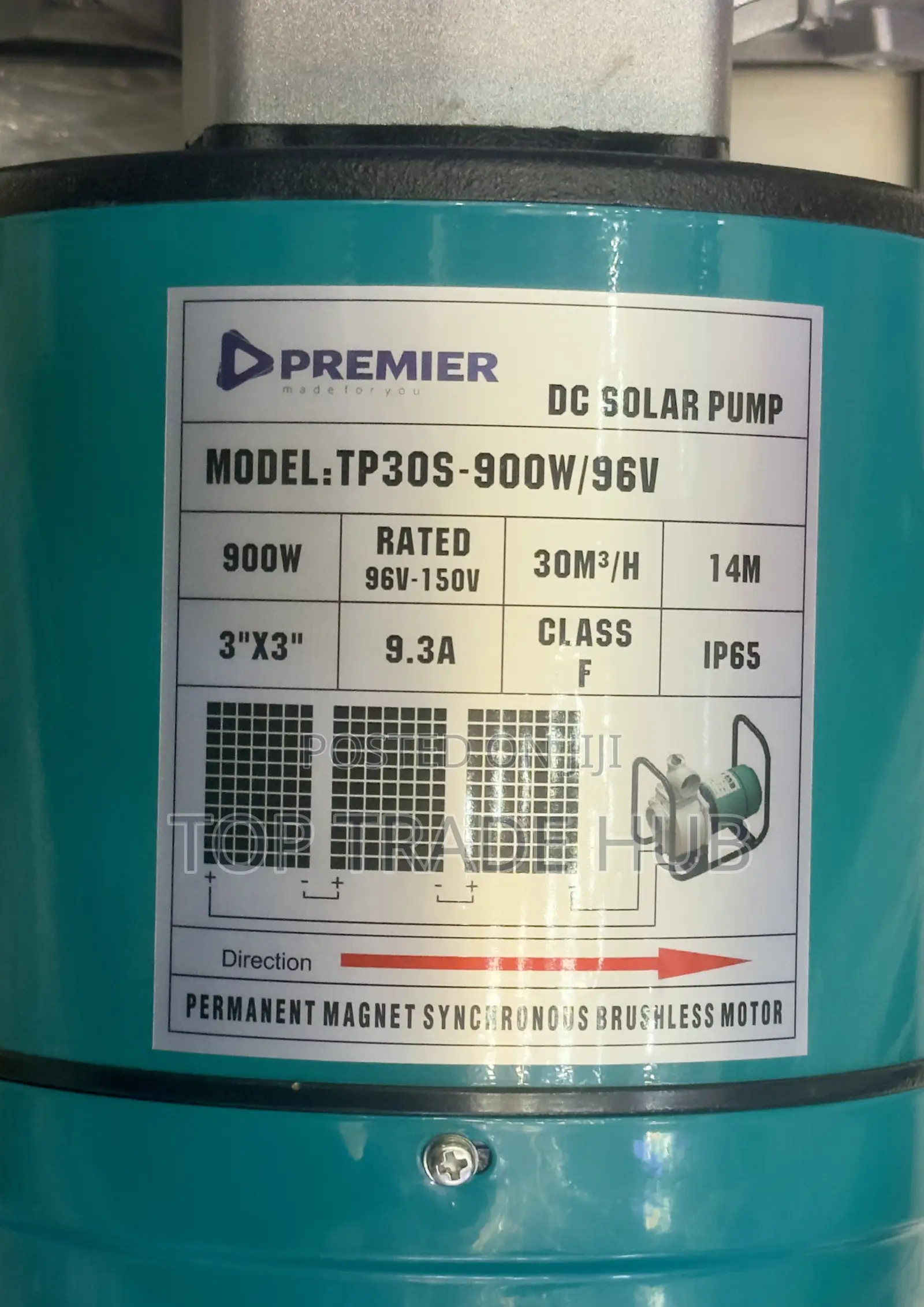 Premier Dc Solar Surface Pump 3 Inch 900w 96v–150v 500l/Min