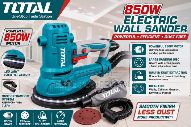 Total 850w Electric Drywall Wall Sander With Dust Collection System