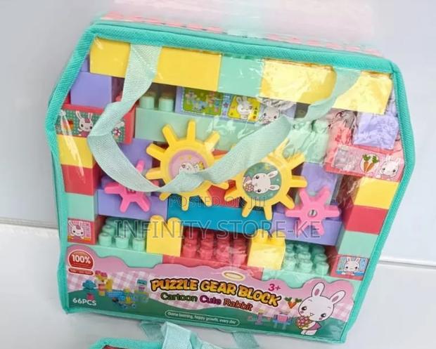 Puzzle Gear Blocks for Color Sensory and Brain Development 66pcs