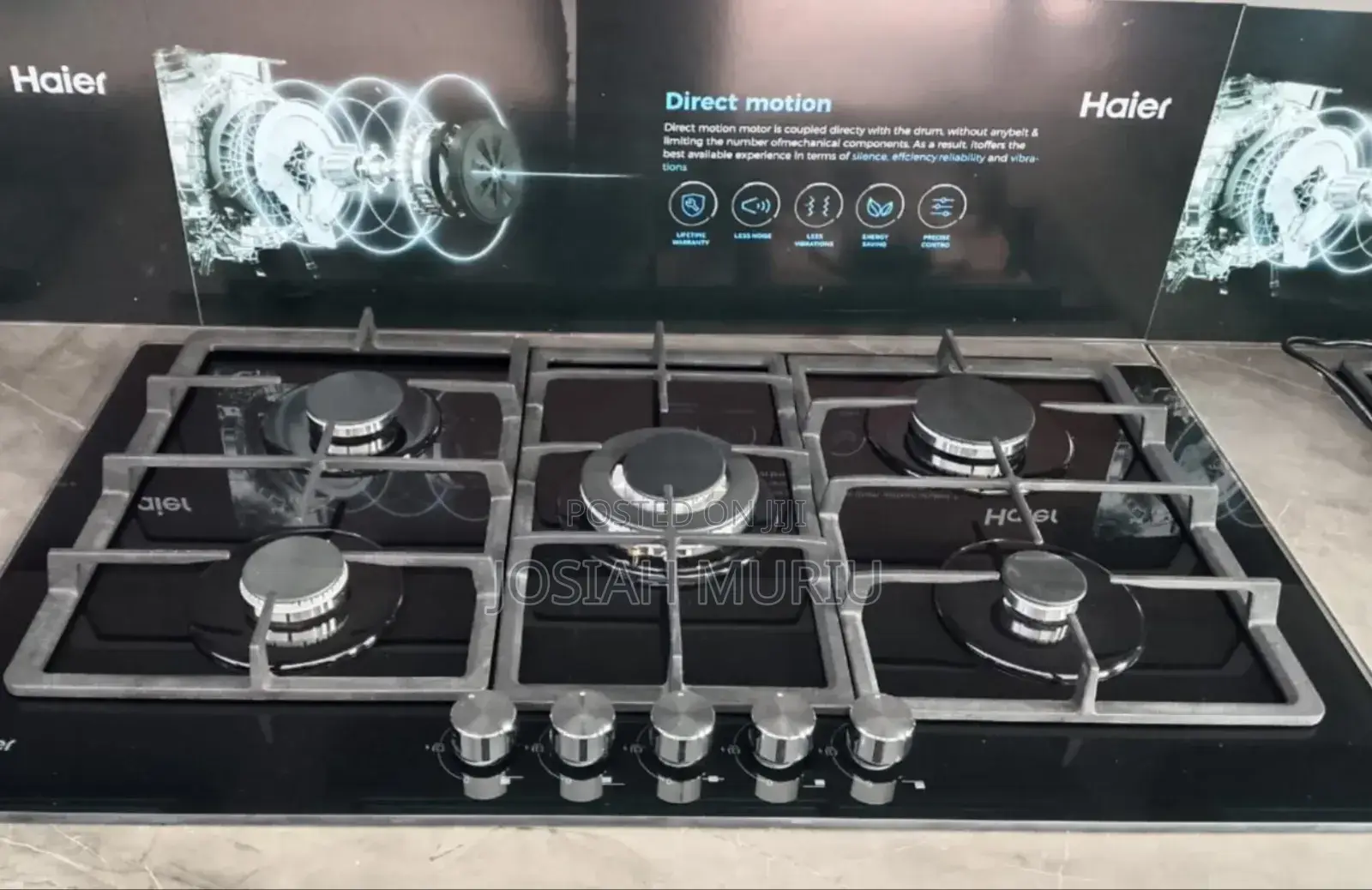 Haier 5 Burner Built in Cooker Glass Gas Hob