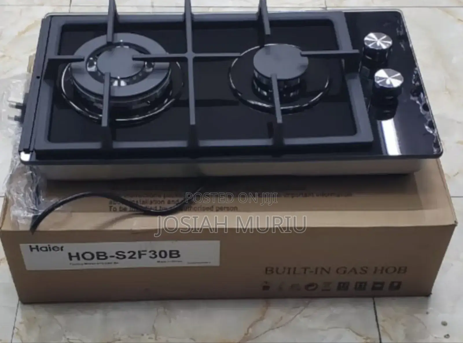2 Burner Inbuilt Glass Hob Cooker