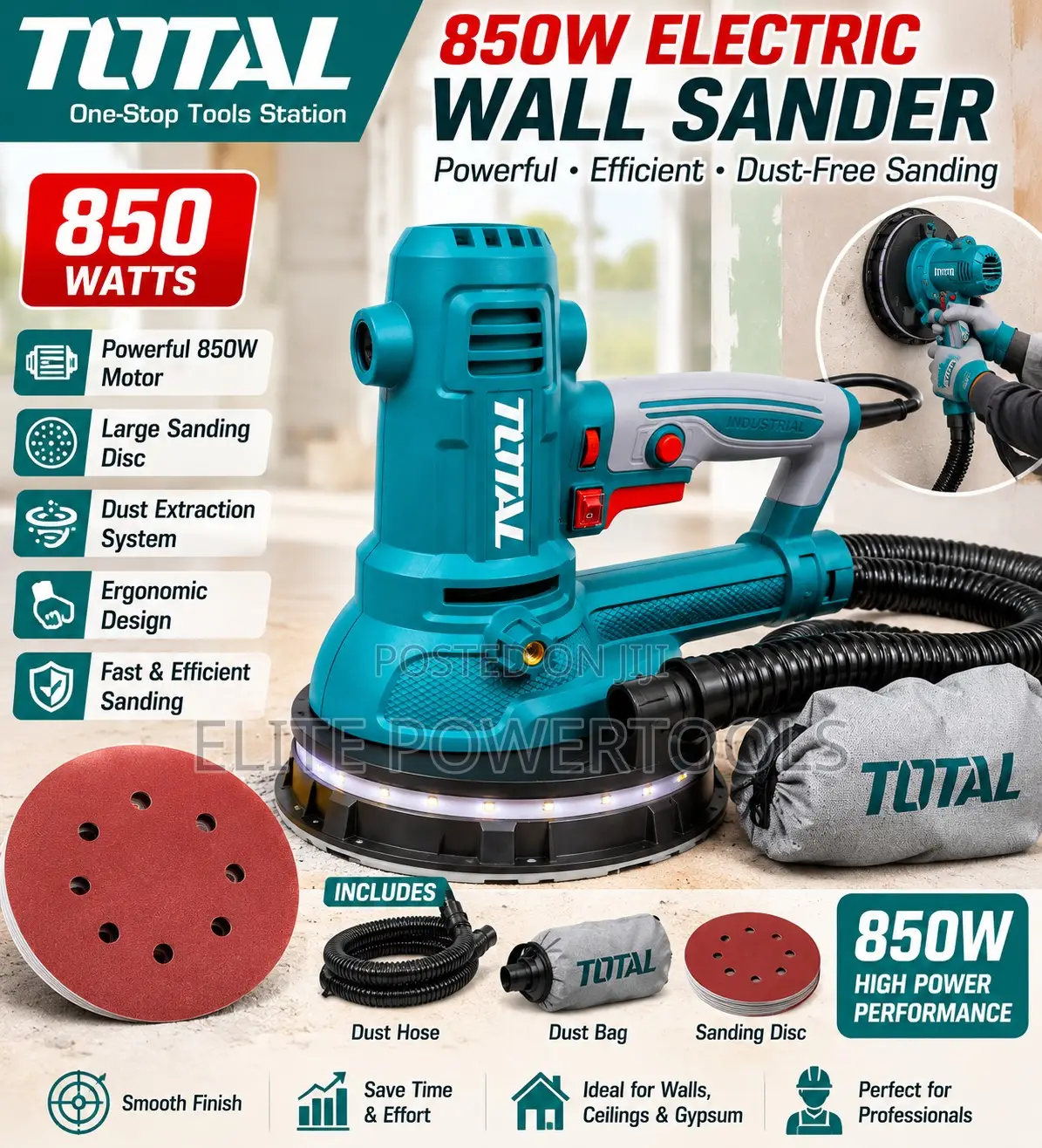 850 Watts Electric Wall Sander/Total 850 Watts Dry Wall Sander