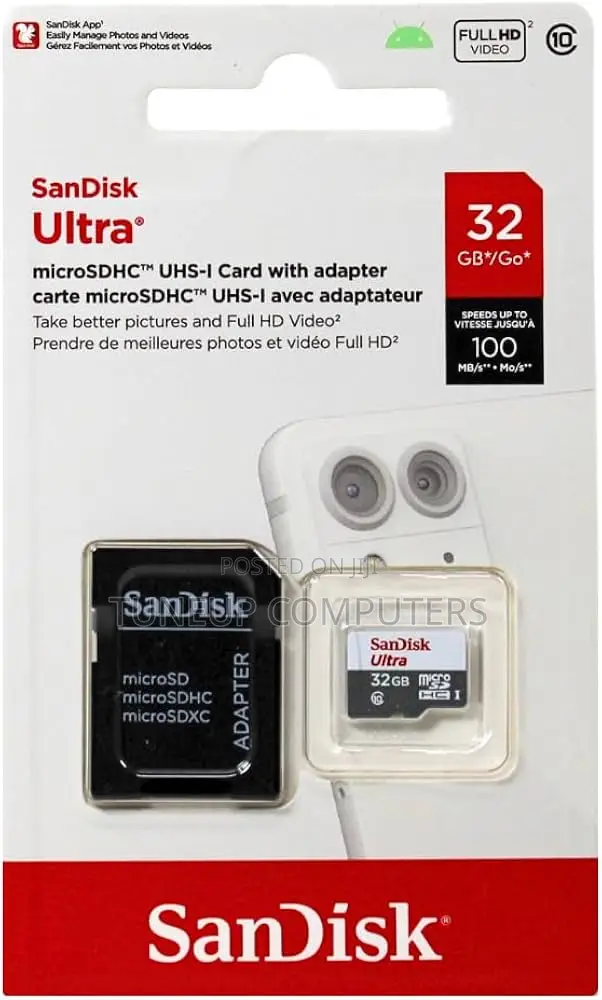 Sandisk Ultra Microsdhc 32gb 100mb/S Class 10 Uhs-I