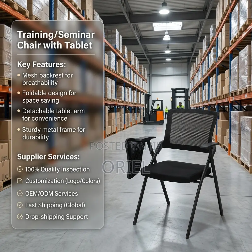 Office Chair : Office Training Chair With Writing Pad