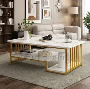 Coffee Table; Marble Metal Frame Office Coffee Table