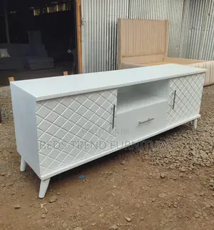 Tv Stand With Open Shelf – White Diamond Design