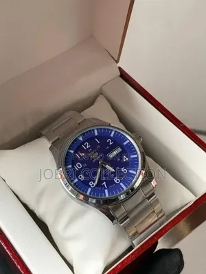 Blue Face Seiko Automatic Stainless Steel Watch