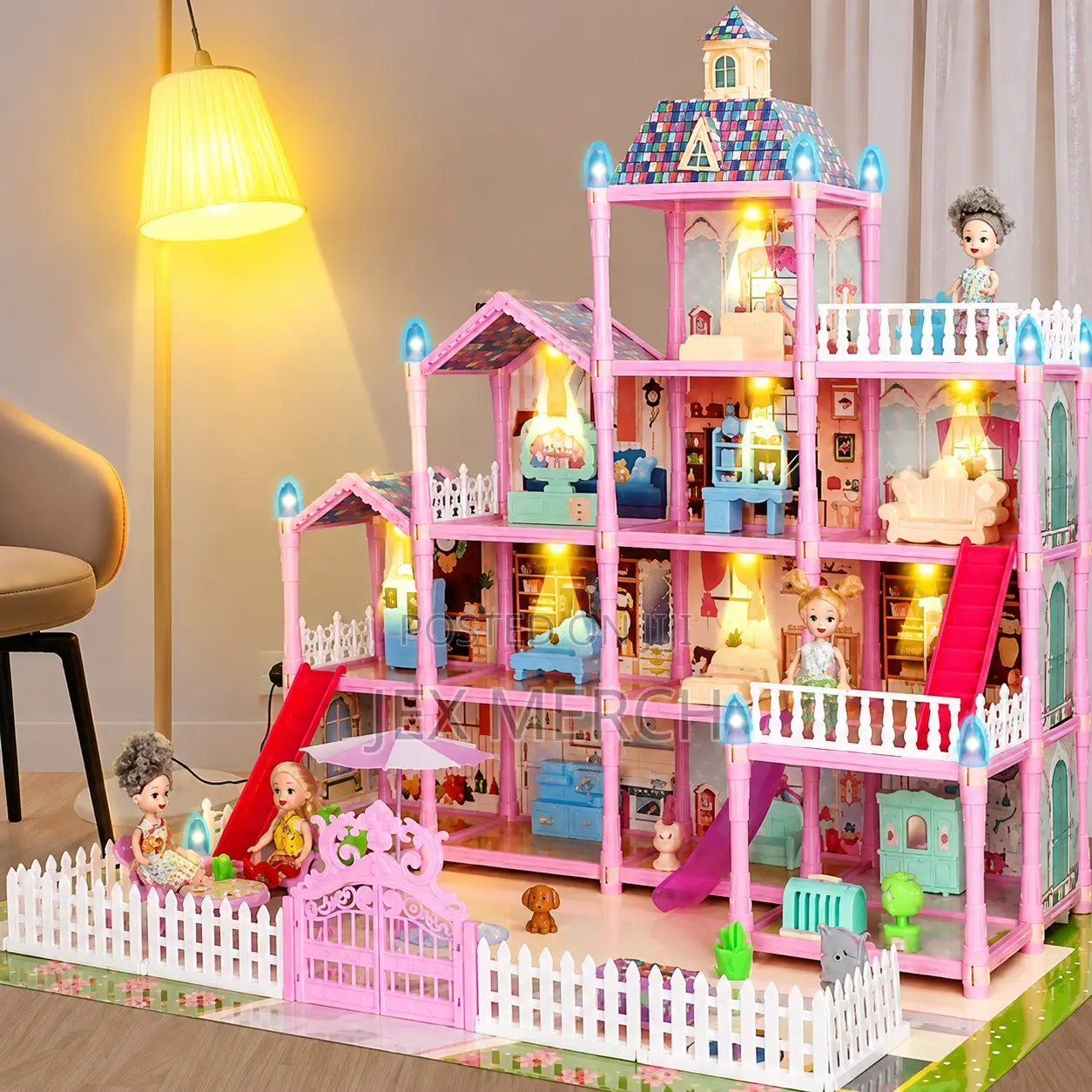 Large Pink Dollhouse for Girls