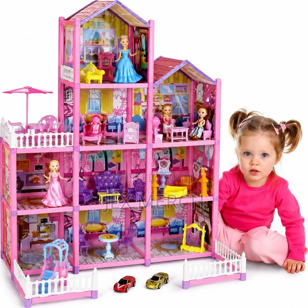 Illuminated Pink Dollhouse With Lights
