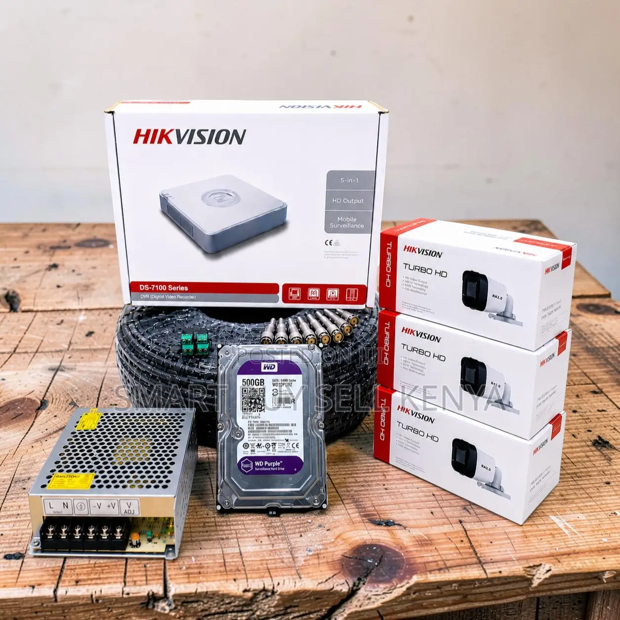 Low Maintenance 3 Hikvision 1080p Hd CCTV Cameras Complete System Kit