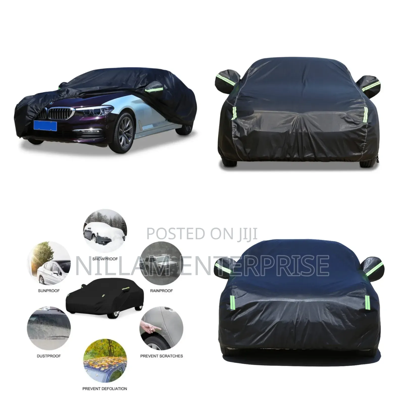 *High Quality Universal Black Car Cover With Fleece on the Inside