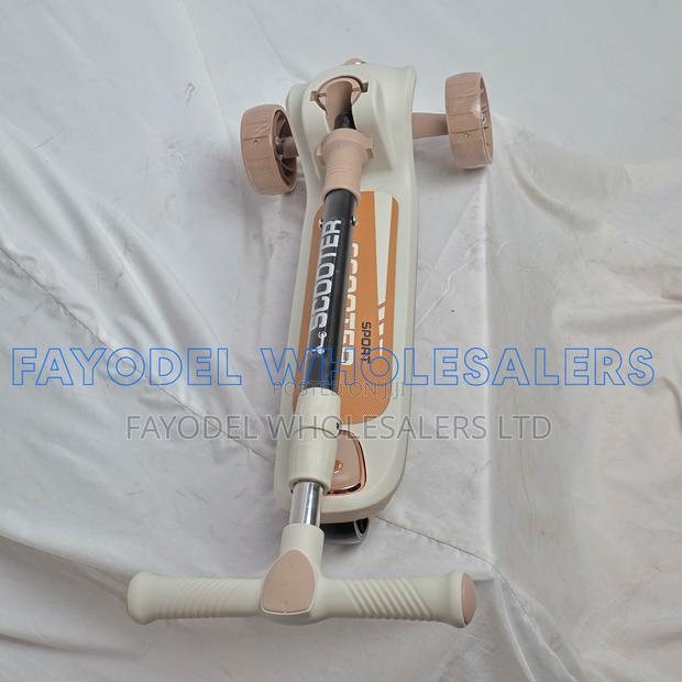 Brown 3-Wheel Outdoor Scooter for Kids