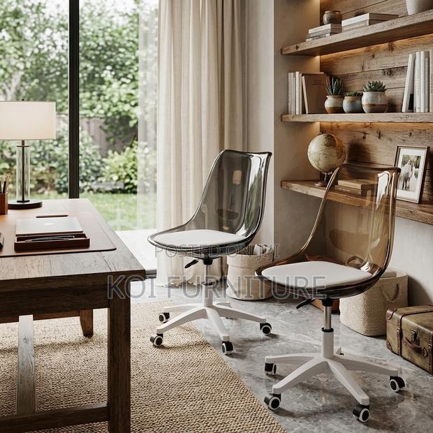 Dining Chairs; Clear Swivel Task Minimalist Dining Chair - thumbnail 3